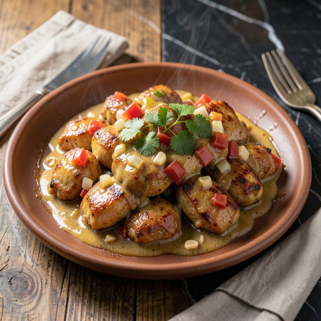 African Chicken in Peanut Sauce Recipe: West African Groundnut Stew Tradition example with annotations