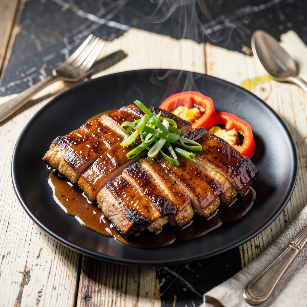 Ah So Sauce Spare Rib Recipe: Cantonese Style Sweet and Savory Glaze illustration with key details