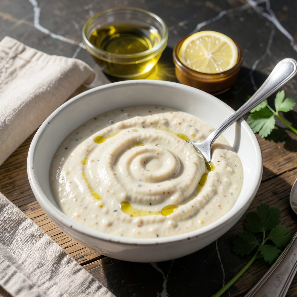Visual representation of Aioli Dipping Sauce Recipe: Garlicky Mediterranean Emulsion