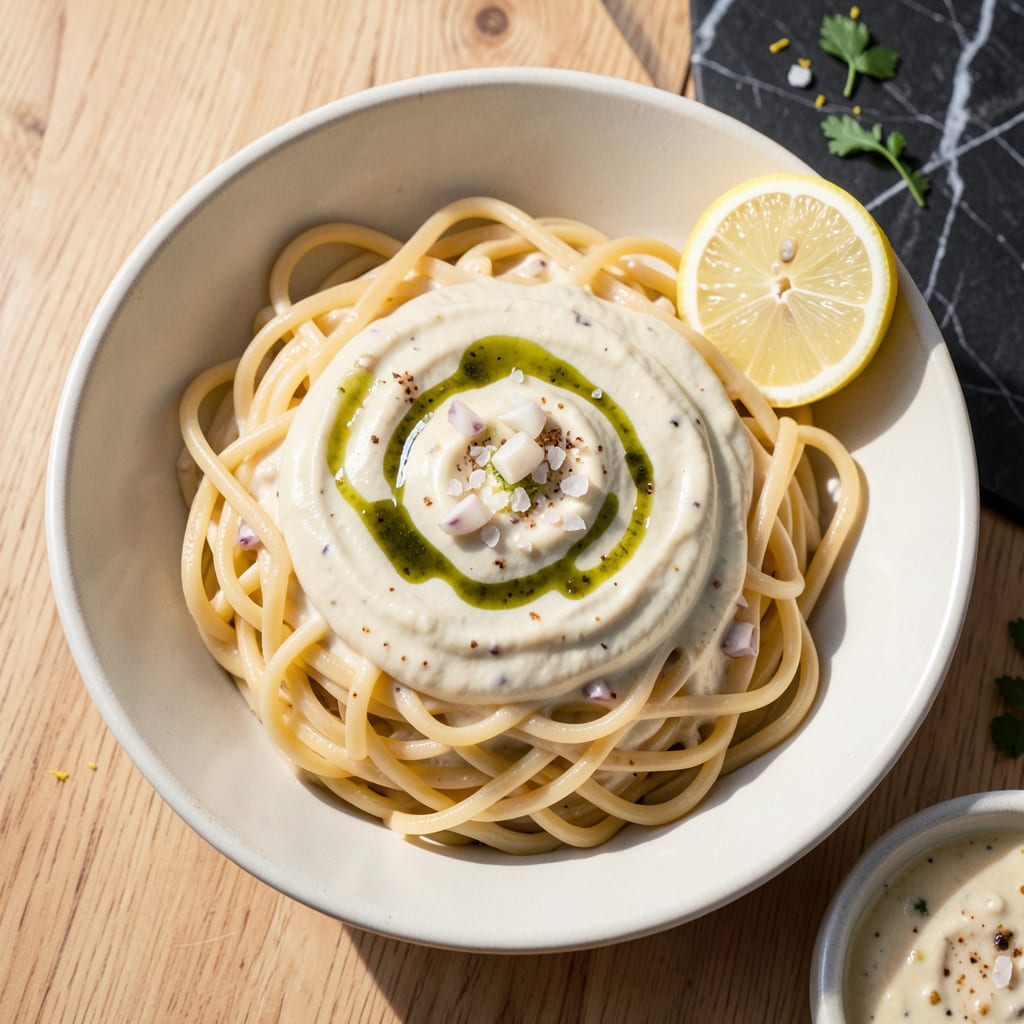 Aioli Pasta Sauce Recipe: Garlicky Creamy Base for Perfectly Coated Noodles illustration with key details