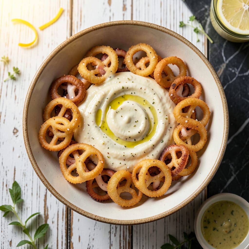 Aioli Sauce Recipe for Calamari: Garlicky Dip for Crispy Seafood example with annotations