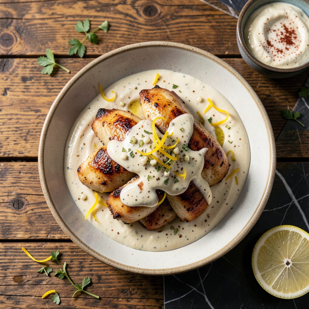 Visual representation of Aioli Sauce Recipe for Chicken: Garlicky Emulsion With a Citrus Twist
