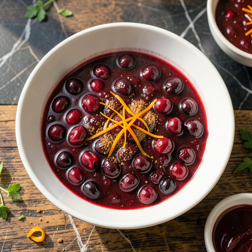 AIP Cranberry Sauce Recipe: Paleo Friendly Holiday Condiment illustration with key details