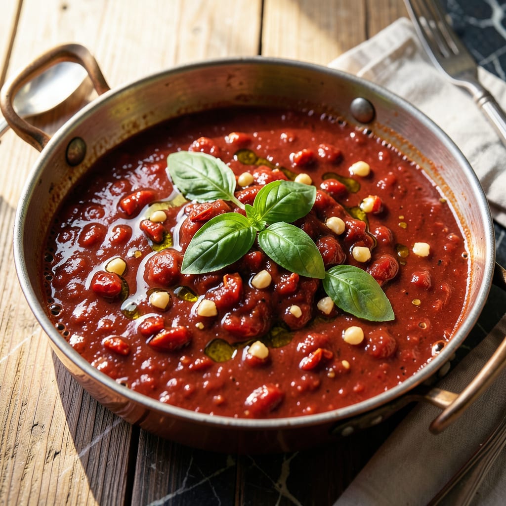 Al Arrabiata Sauce Recipe: Spicy Tomato Kick for Pasta example with annotations