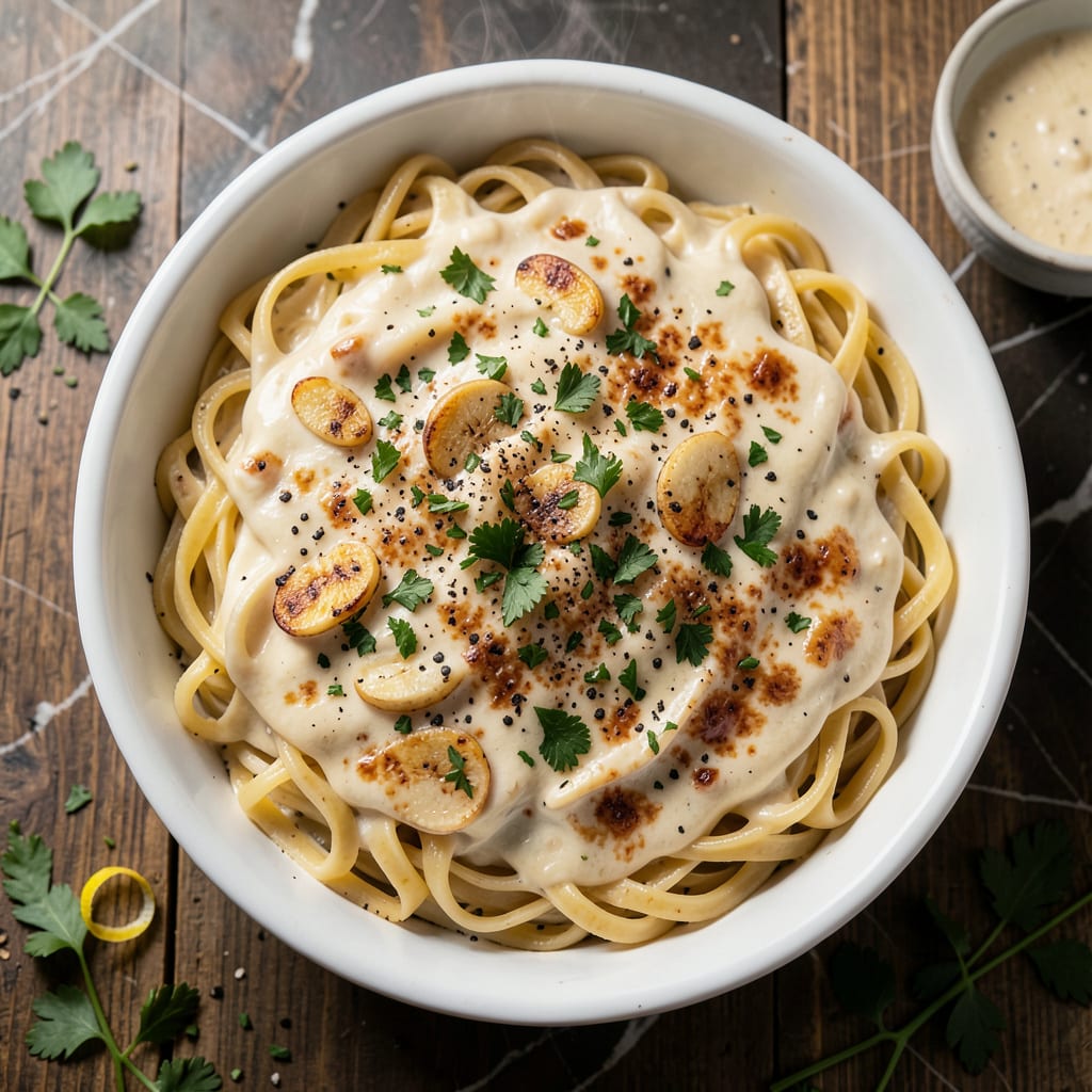 Visual representation of Alfredo Sauce Casserole Recipe: Baked Layers of Cheesy Indulgence