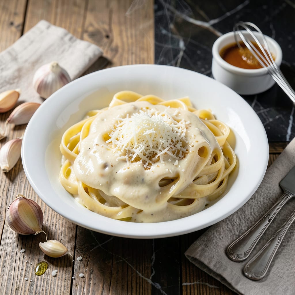 Alfredo Sauce Recipe for 2: Ultra Rich Small Batch Indulgence example with annotations