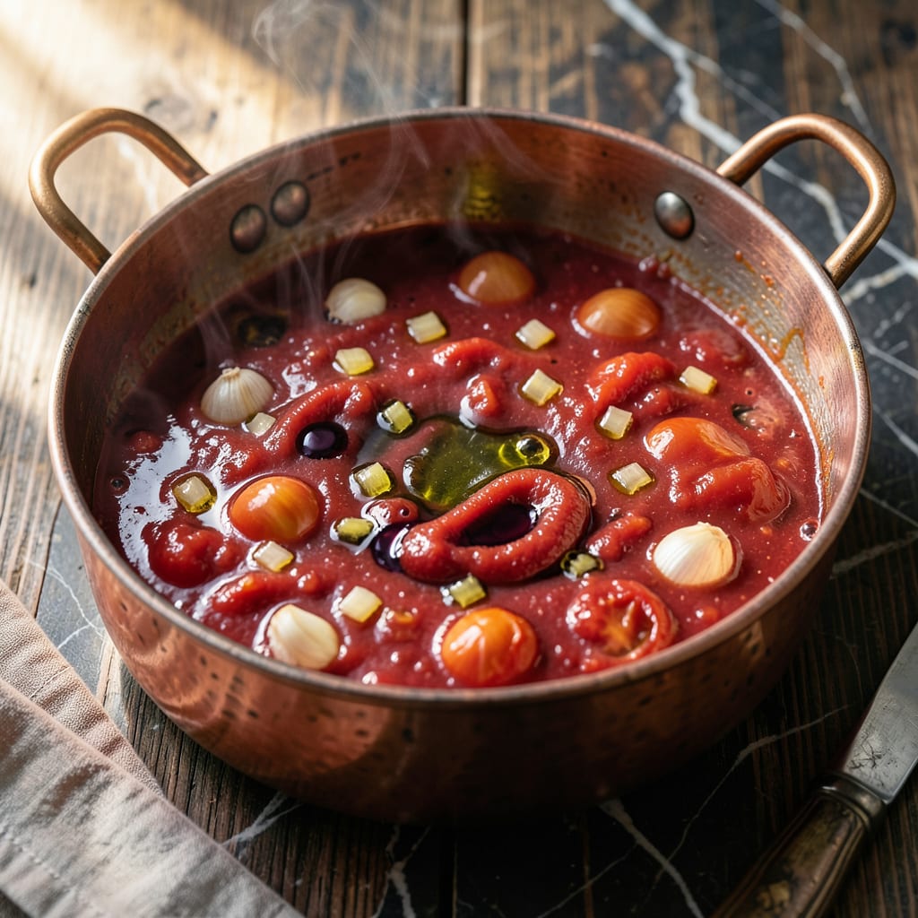 Alla Mama Sauce Recipe: Rustic Italian Simmered Richness example with annotations