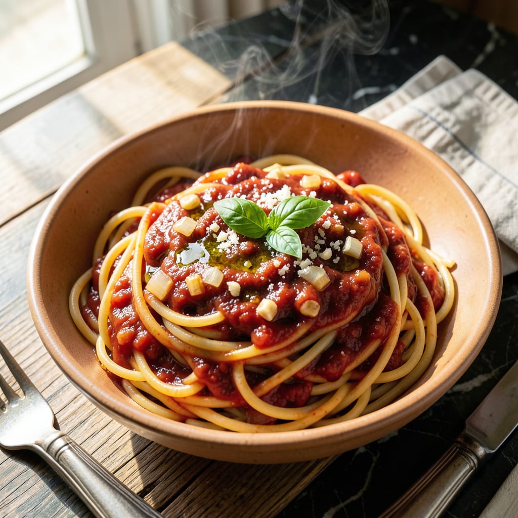 Amazing Pasta Sauce Recipe: Rich Tomato and Herb Simplicity illustration with key details