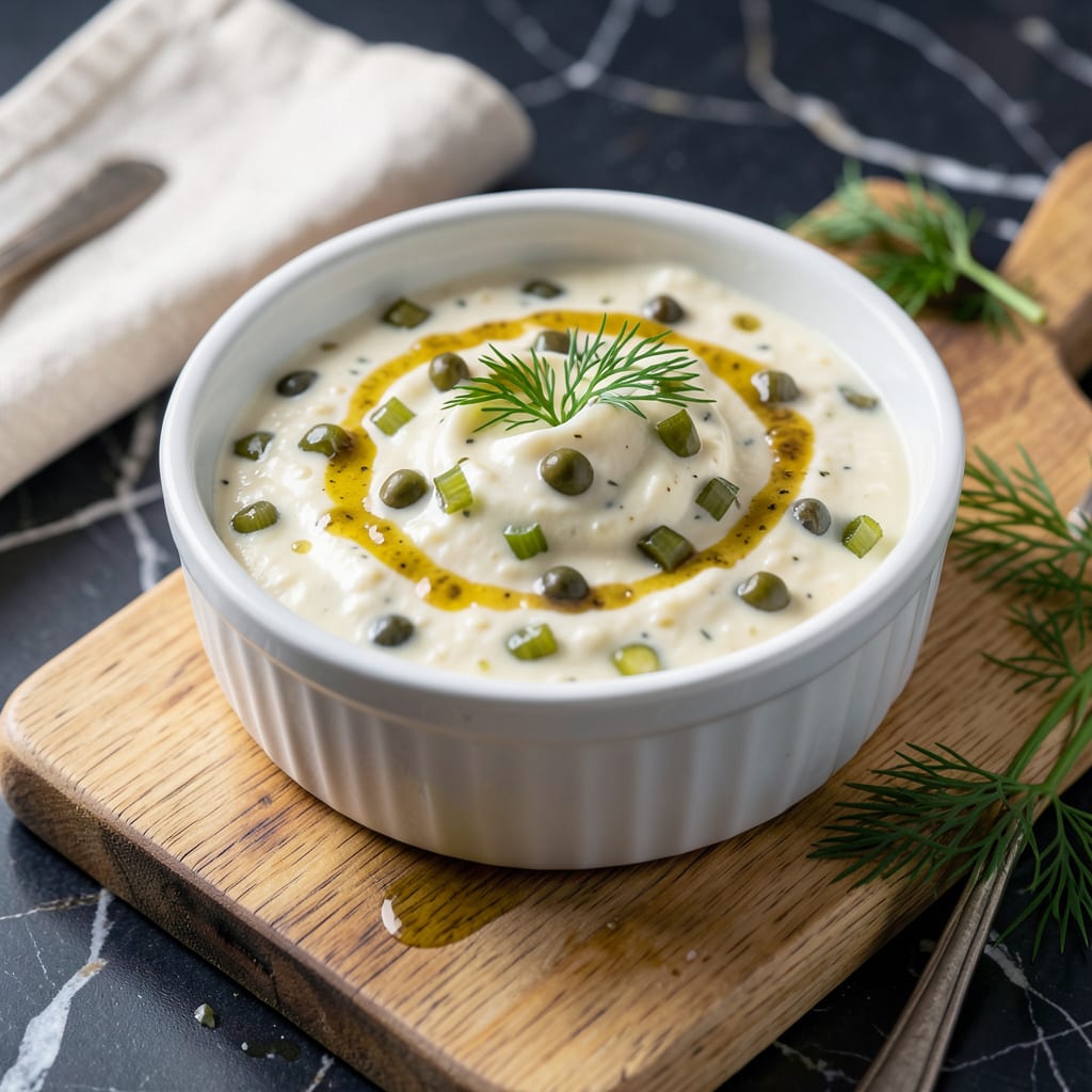 Visual representation of Amazing Tartar Sauce Recipe: Zesty Dill and Caper Creaminess