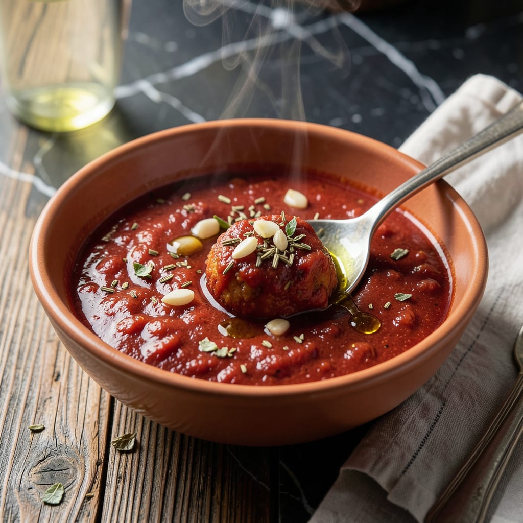 Visual representation of Arancini Dipping Sauce Recipe: Tangy Marinara With Sicilian Herbs