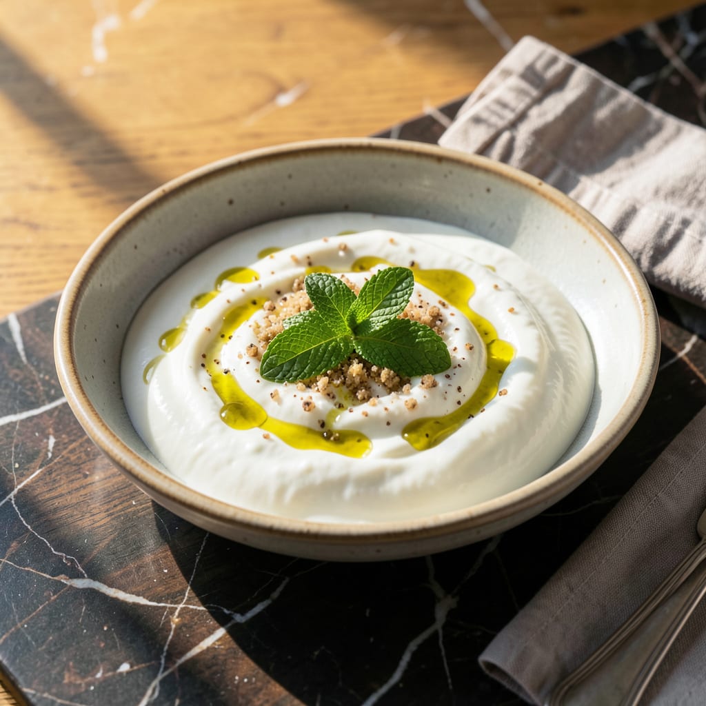 Armenian Manti Sauce Recipe: Garlicky Yogurt Drizzle With Minty Freshness example with annotations