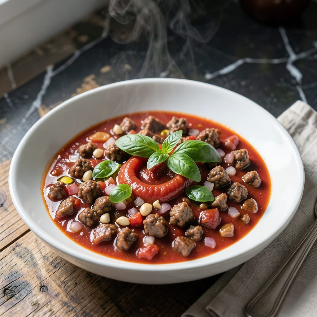 Arrabbiata Meat Sauce Recipe: Spicy Tomato & Herb Rich Bolognese detailed visual guide