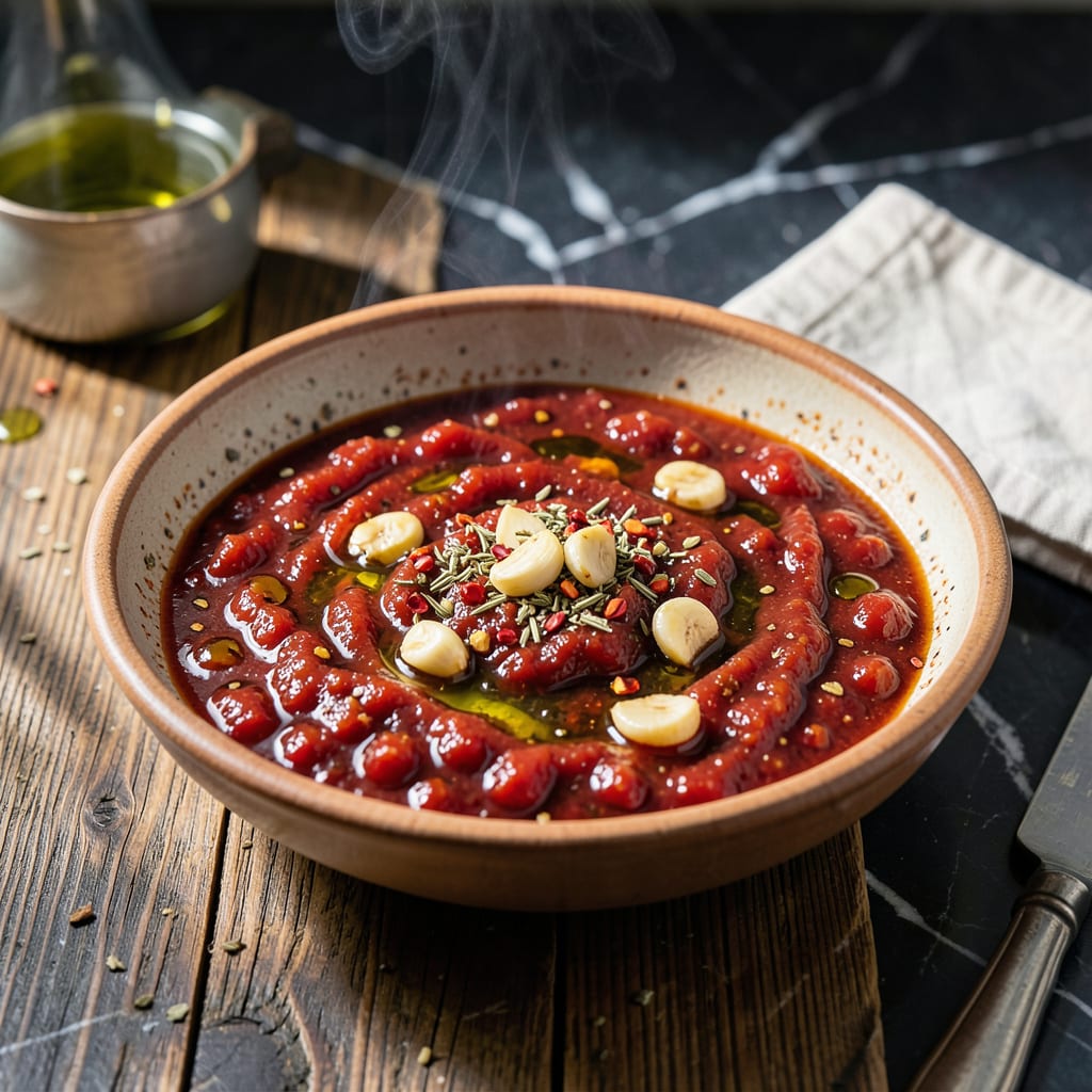 Visual representation of Arrabbiata Sauce Recipe With Dr Pepper: Sweet Heat Fusion for Pasta Night