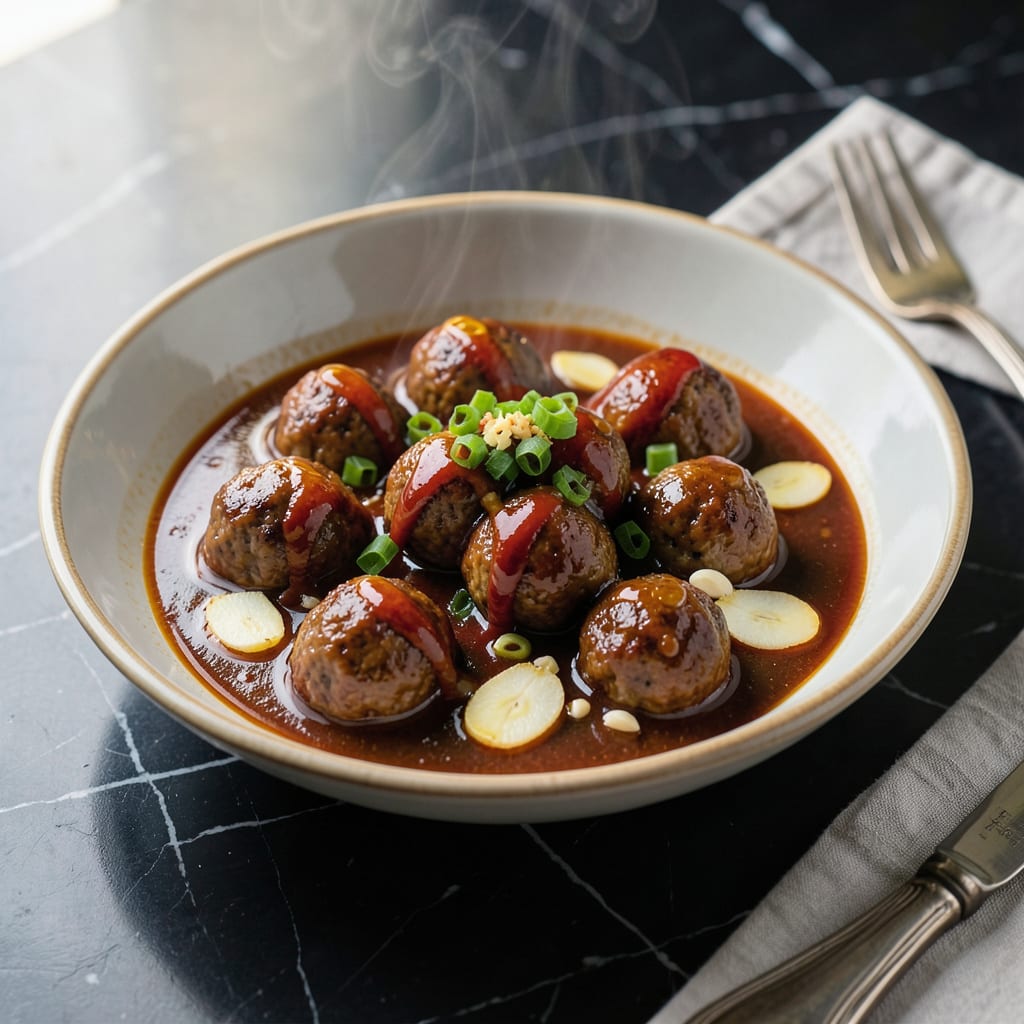 Asian Meatball Sauce Recipe: Sweet and Spicy Ginger Infused Glaze example with annotations