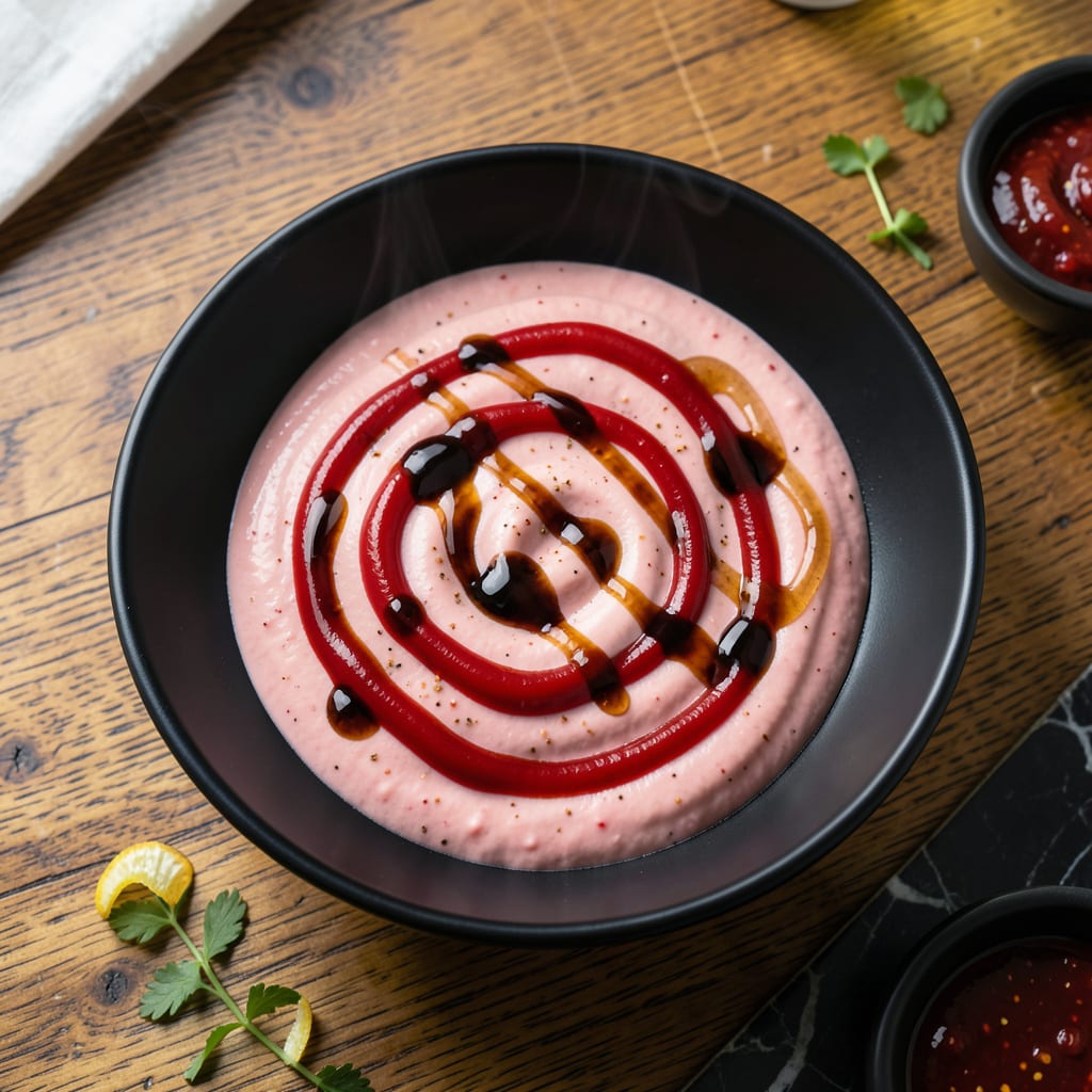 Asian Pink Sauce Recipe: Vibrant Umami Drizzle for Noodles illustration with key details
