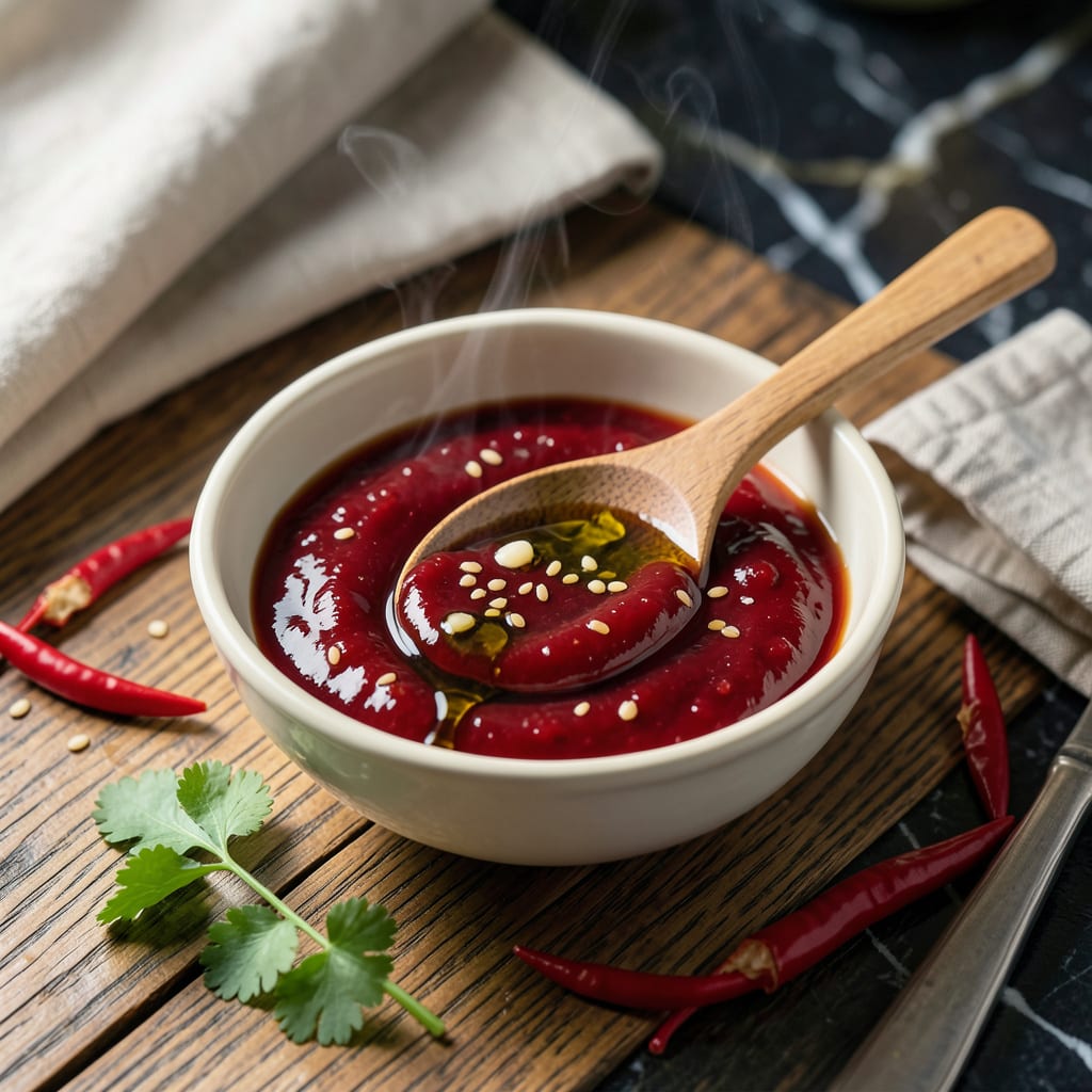 Asian Red Sauce Recipe: Vibrant Blend for Dipping and Dressing illustration with key details