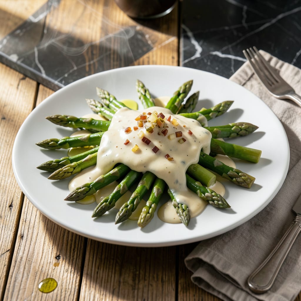 Asparagus White Sauce Recipe: Buttery Velvety Coating For Spring Vegetables example with annotations