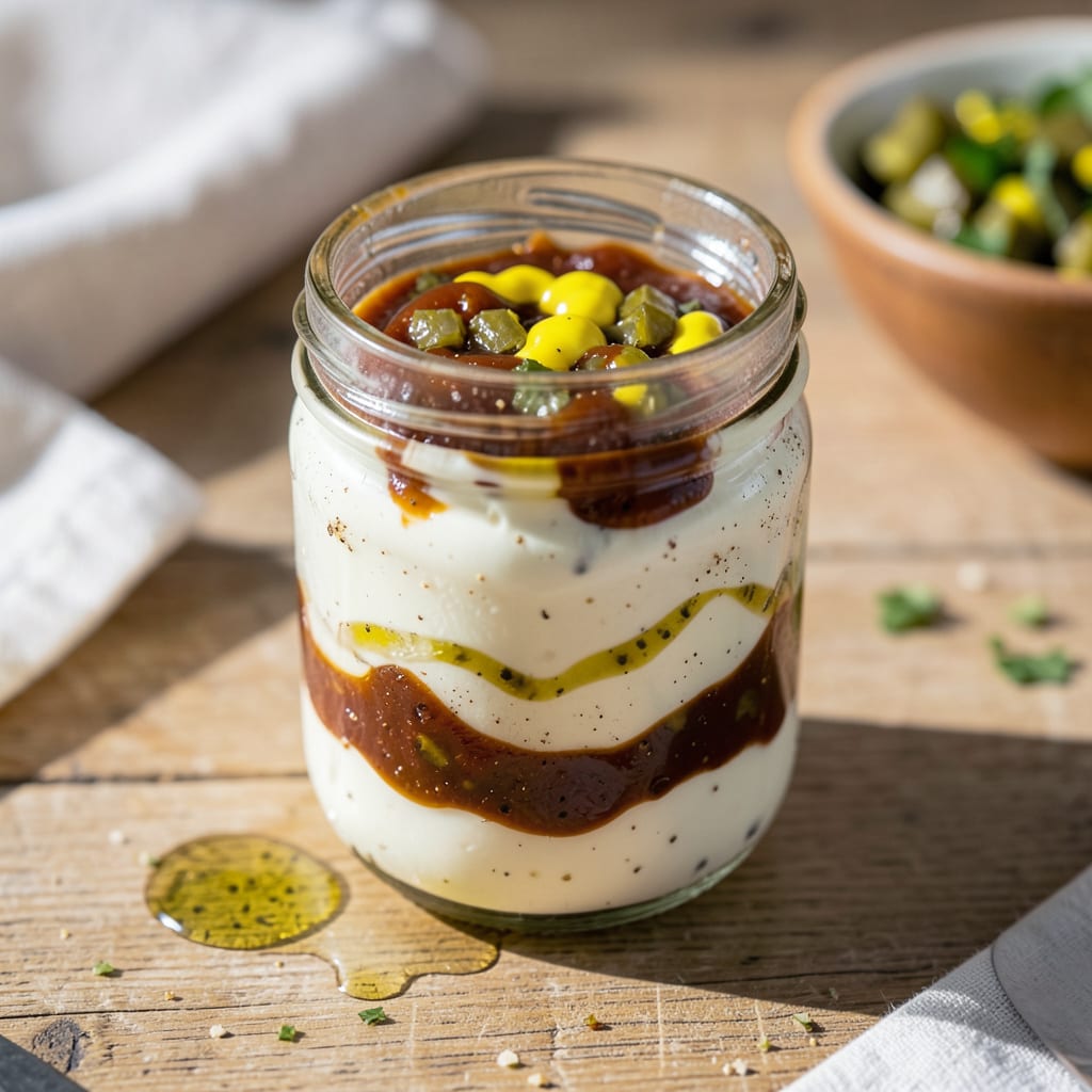 Atomic Burger Sauce Recipe: Tangy Special Sauce for Smash Burgers example with annotations