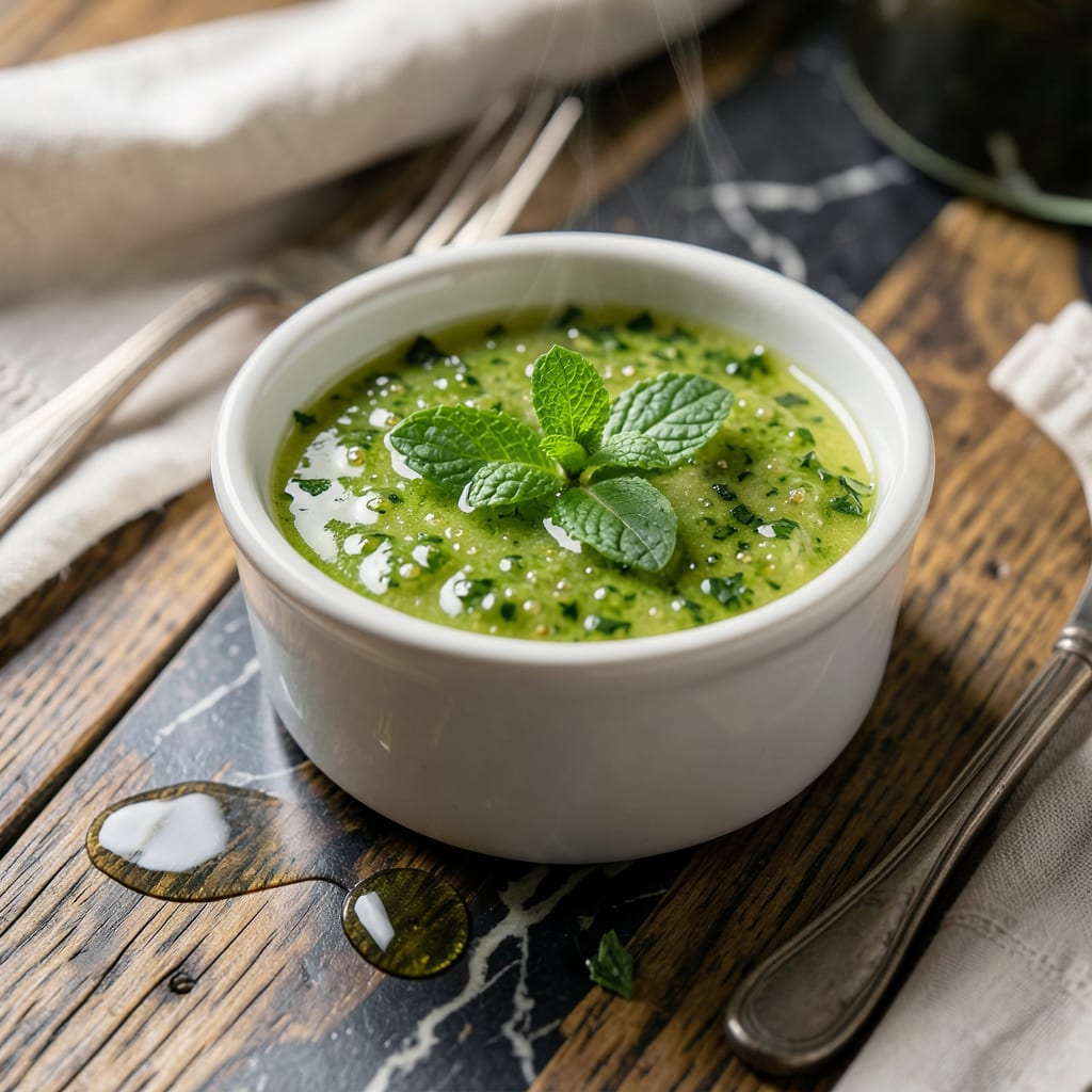 Australian Mint Sauce Recipe: Fresh Herb Drizzle for Lamb illustration with key details
