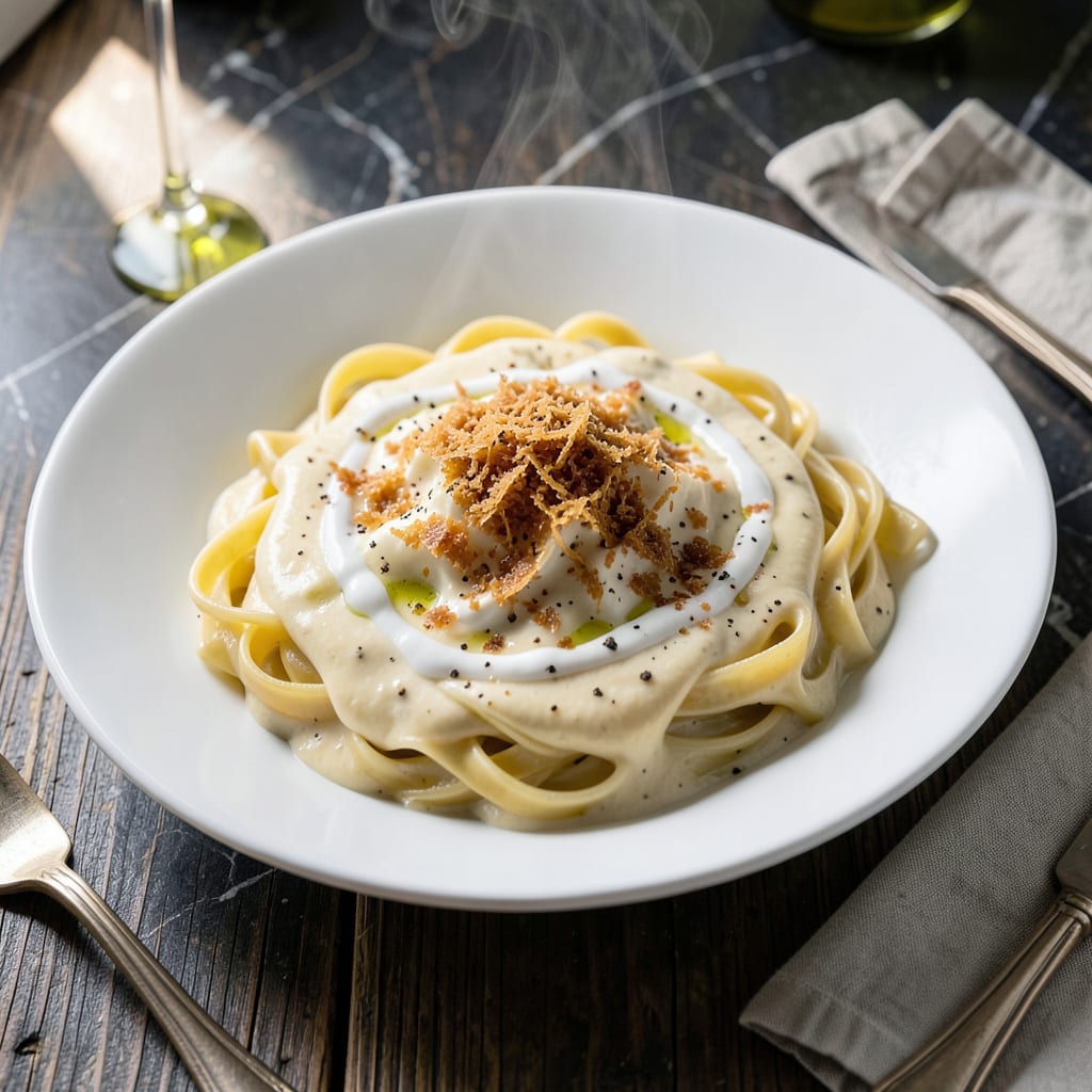 Authentic Alfredo Sauce Recipe: Silky Parmesan and Butter Emulsion example with annotations