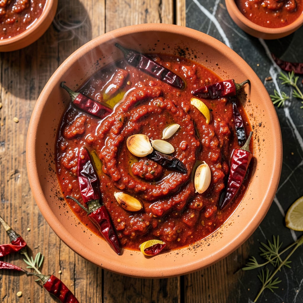 Visual representation of Authentic Harissa Sauce Recipe: North African Heat in a Jar