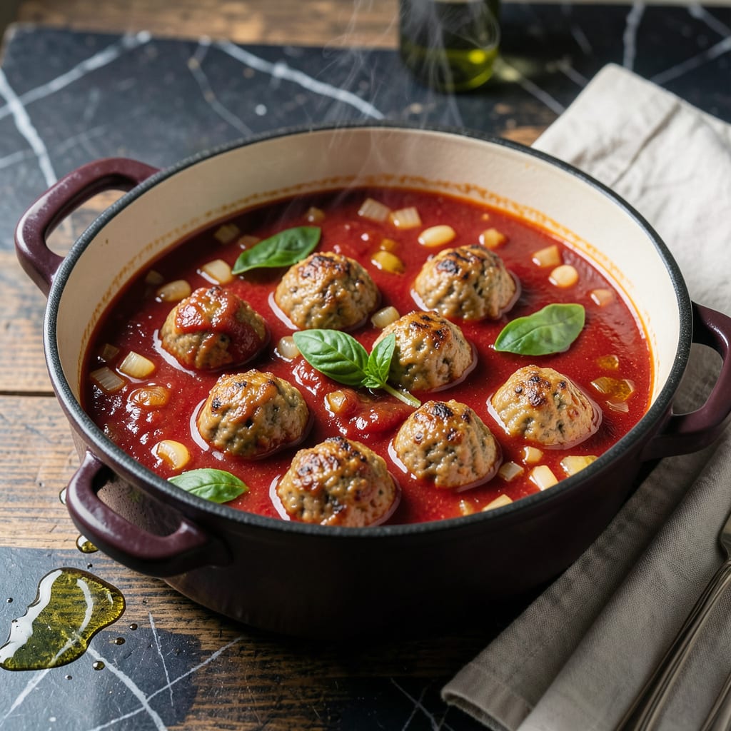 Visual representation of Authentic Meatball Sauce Recipe: Rich Tomato Base for Perfect Pasta Coating