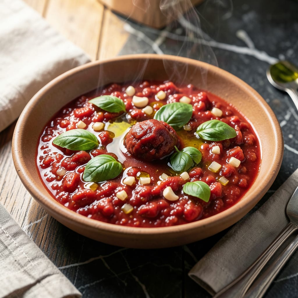 Authentic Napoli Sauce Recipe: Slow Simmered San Marzano Richness illustration with key details