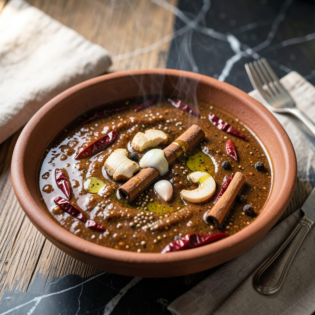 Visual representation of Authentic Vindaloo Sauce Recipe: Portuguese Inspired Spice and Tang