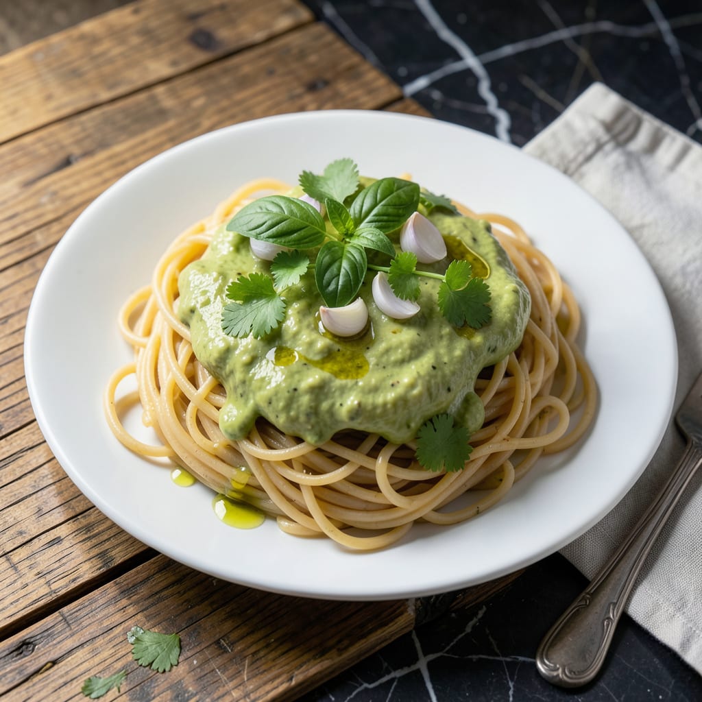 Avocado Spaghetti Sauce Recipe: Silky Green Pasta Coating illustration with key details
