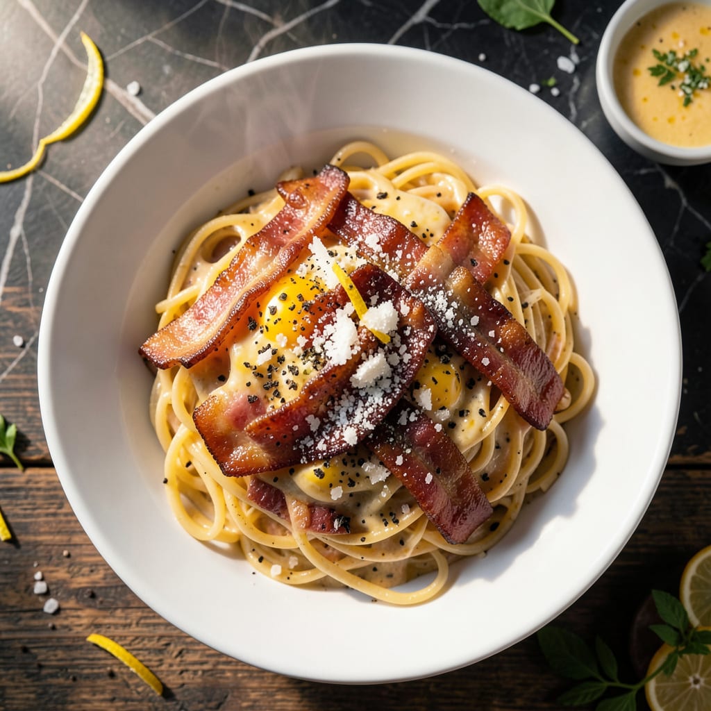 Bacon Carbonara Sauce Recipe: Silky Egg and Cheese Emulsion detailed visual guide