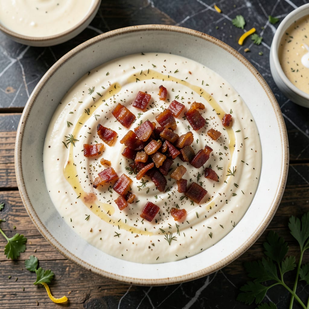 Visual representation of Bacon Ranch Sauce Recipe: Tangy Cream for Dips and Drizzles