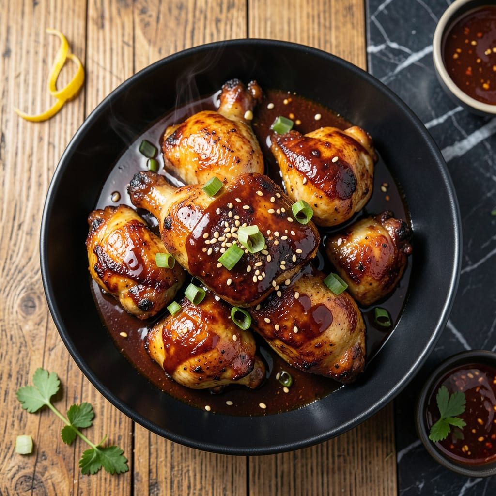 Visual representation of Baked Chicken With Barbecue Sauce Recipe: Smoky Sweet Glaze With Juicy Bites