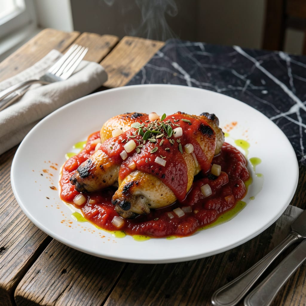 Baked Chicken With Marinara Sauce Recipe: Italian Inspired Weeknight Dinner illustration with key details