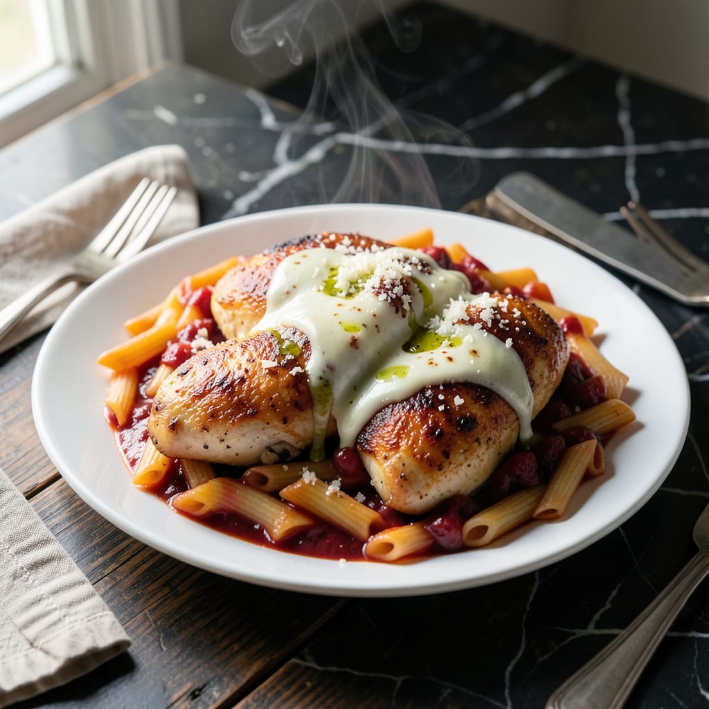 Baked Chicken With Pasta Sauce Recipe: One Dish Italian Comfort detailed visual guide