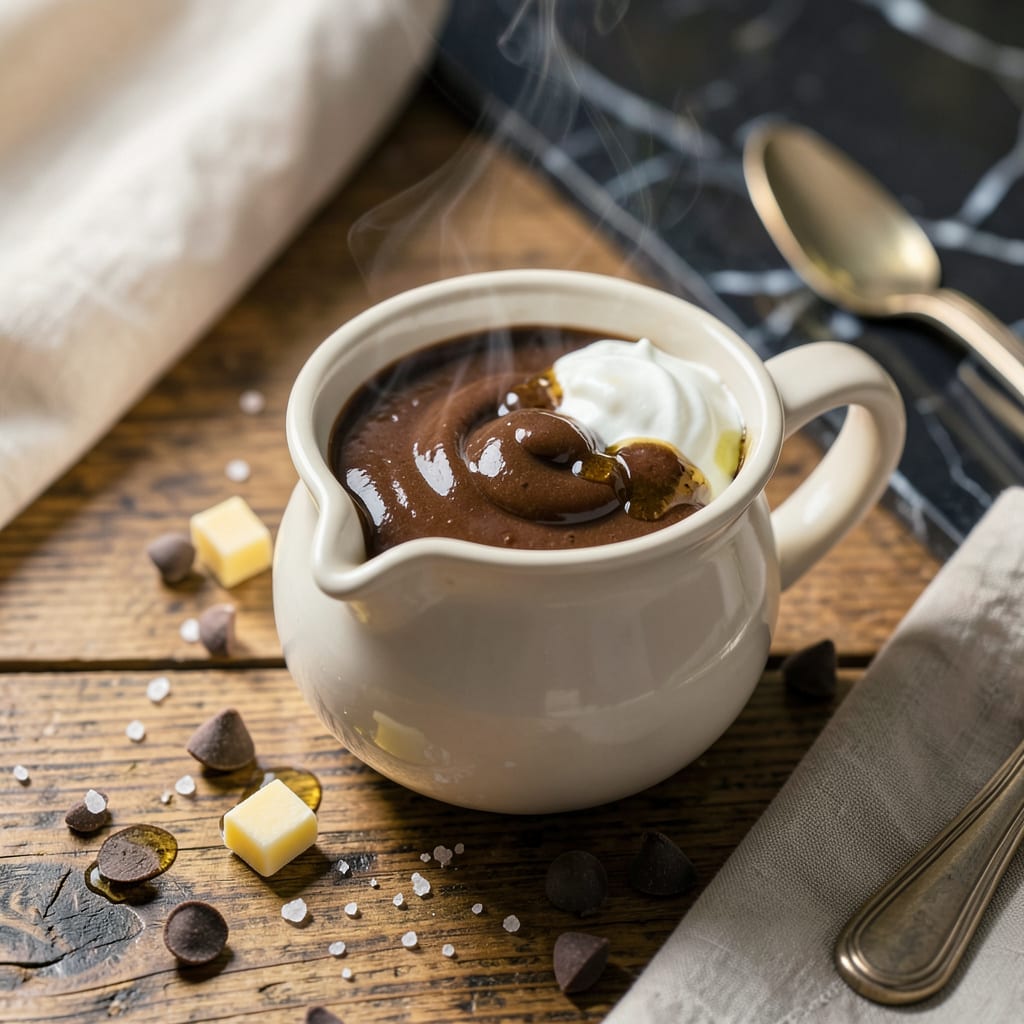 Baking Chocolate Sauce Recipe: Rich Velvety Drizzle for Desserts example with annotations