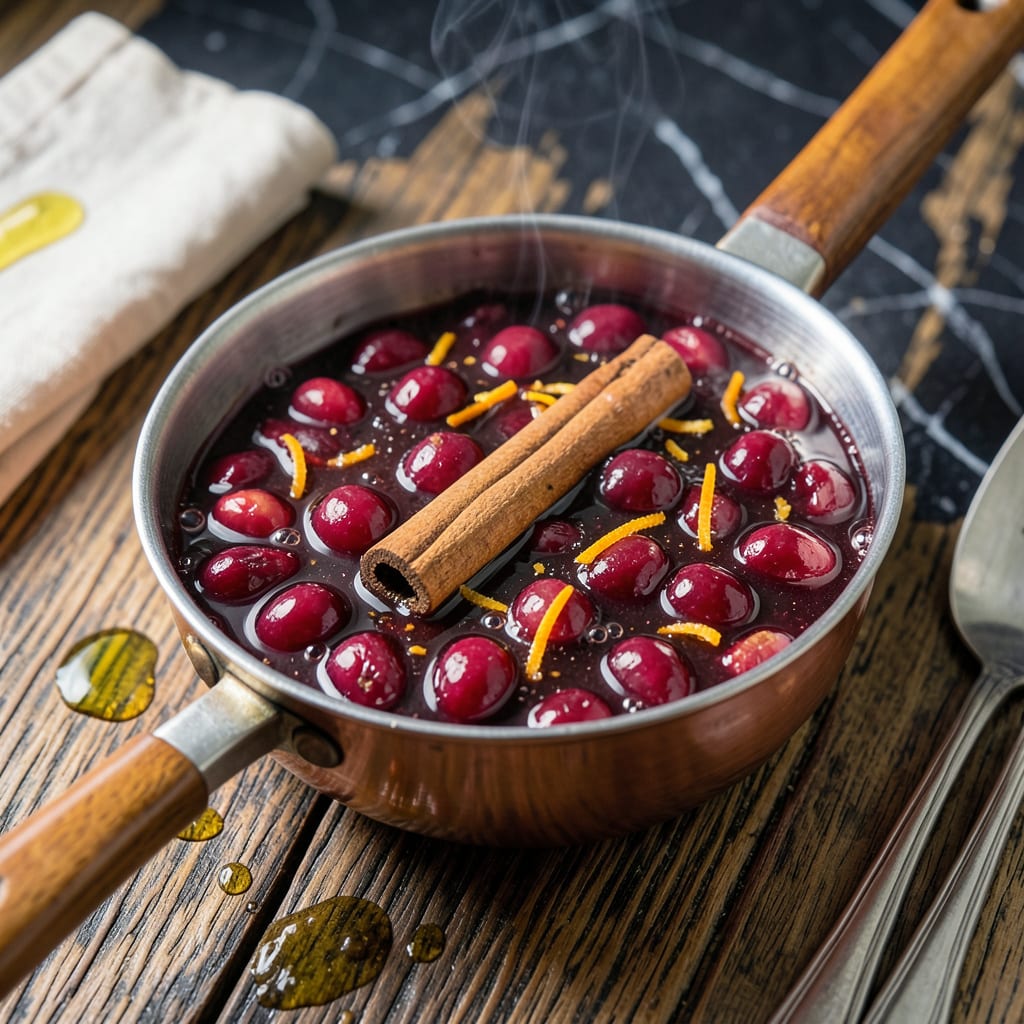Balsamic Cranberry Sauce Recipe: Tart Sweet Holiday Essence illustration with key details