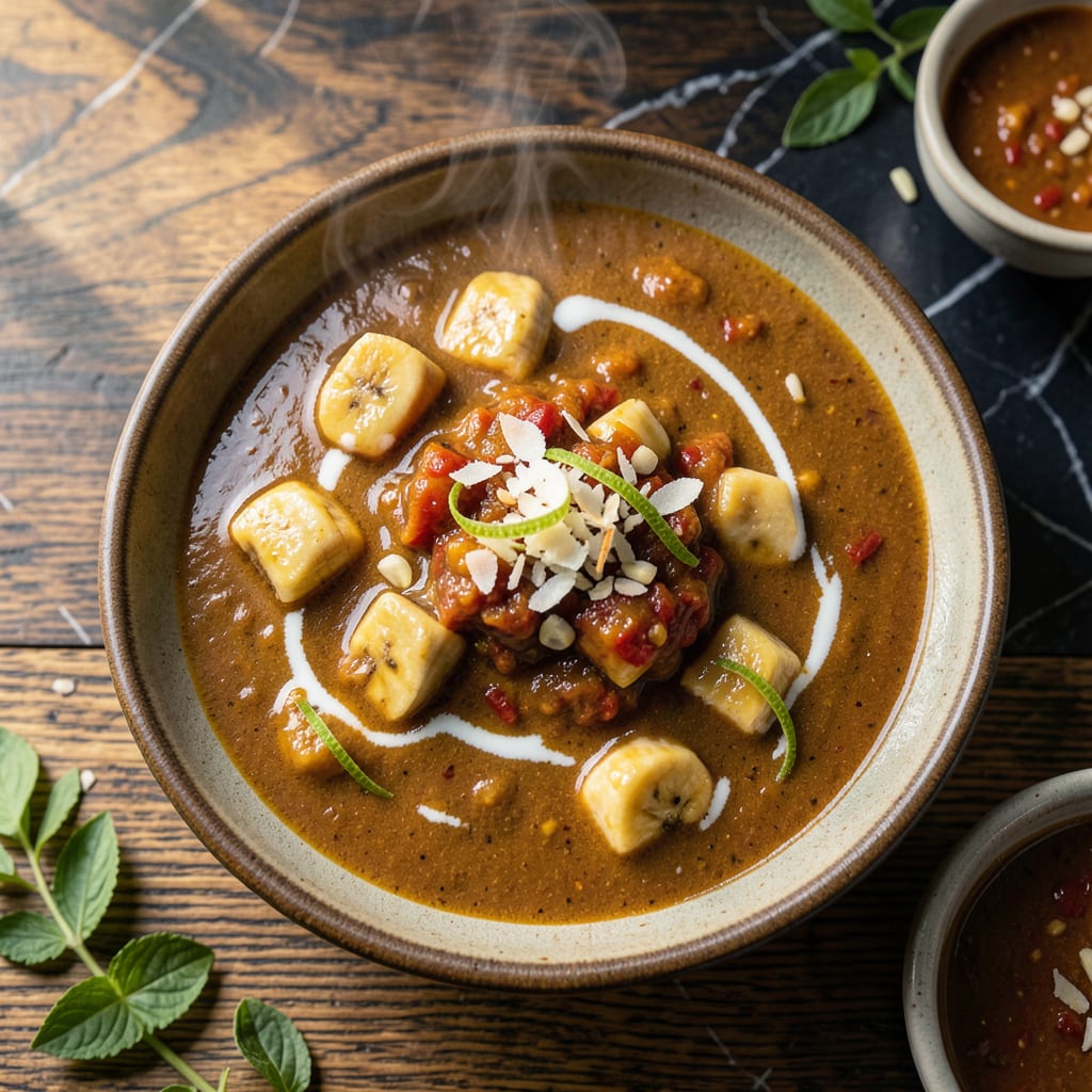 Banana Curry Sauce Recipe: Tropical Creaminess for Spice Lovers example with annotations