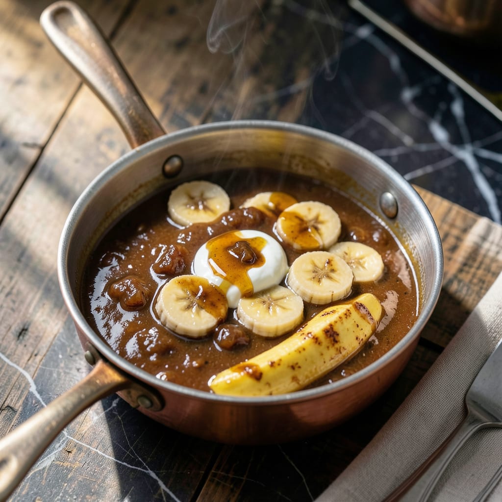 Banana Rum Sauce Recipe: Tropical Boozy Sweetness for Desserts illustration with key details