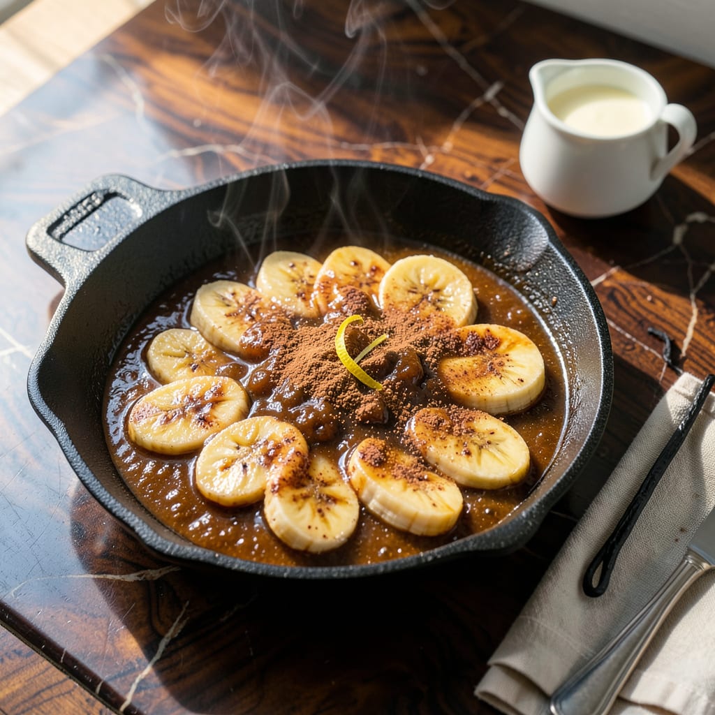 Bananas Foster Sauce Recipe: Caramelized Rum Glaze for Dessert Magic example with annotations