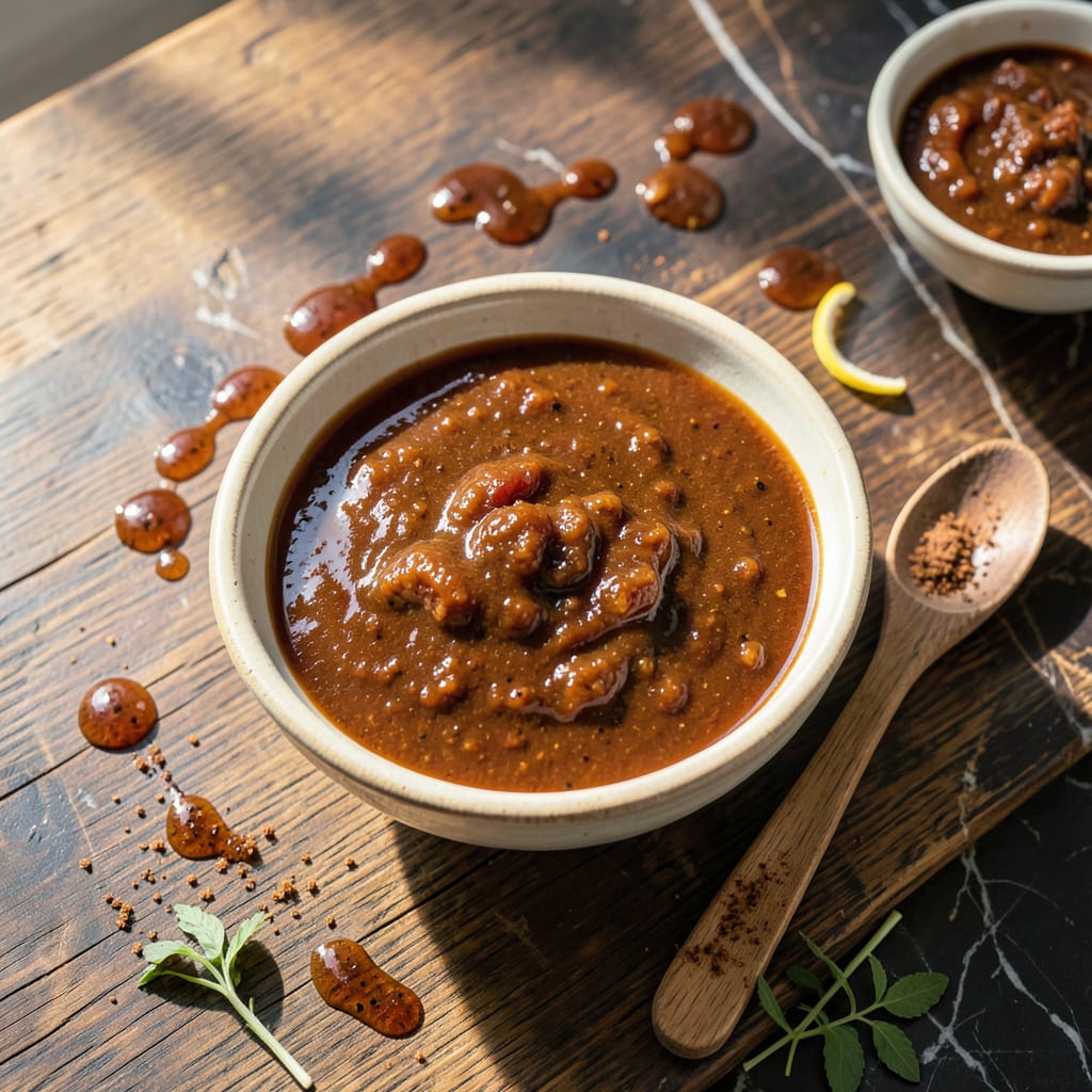 Barbecue Chicken Pizza Sauce Recipe: Smoky Sweet Base for Homemade Pies example with annotations