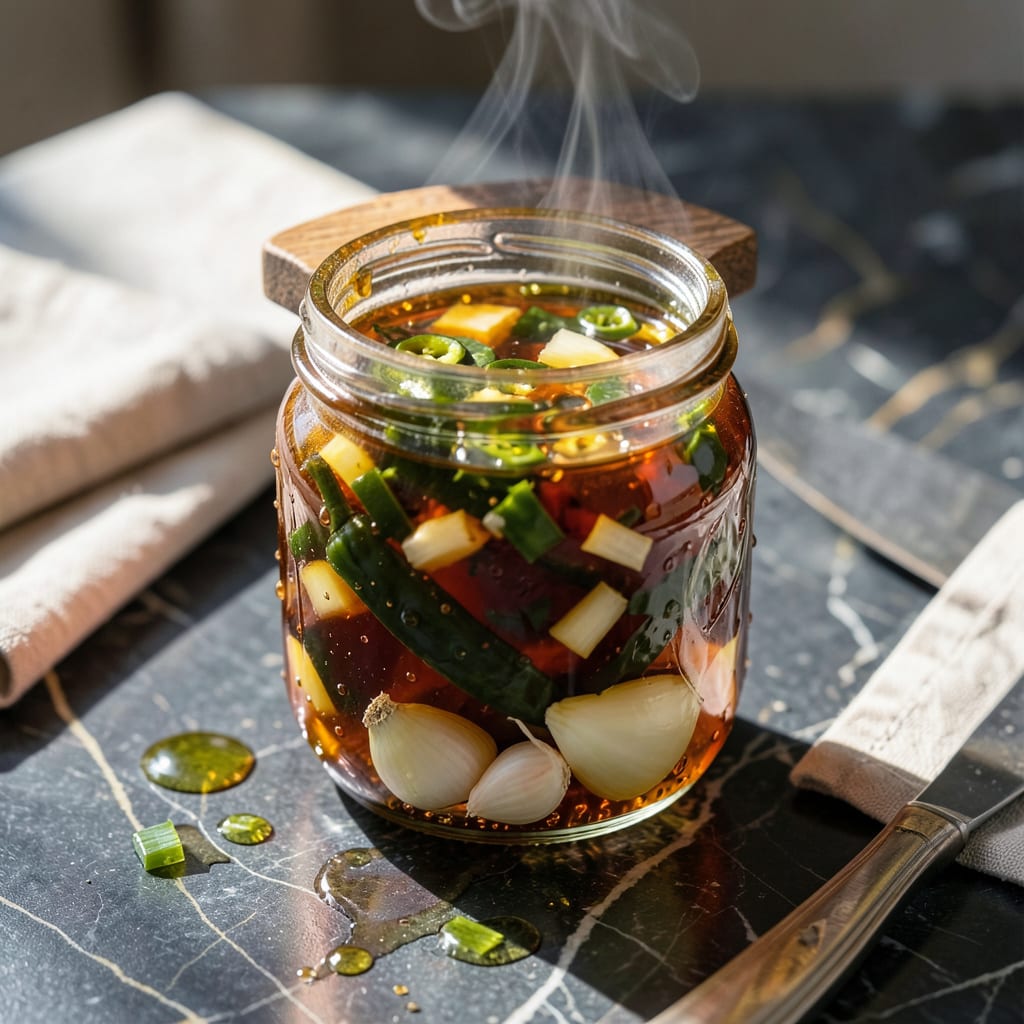 Base Hot Sauce Recipe: Fiery Foundation for Custom Heat illustration with key details