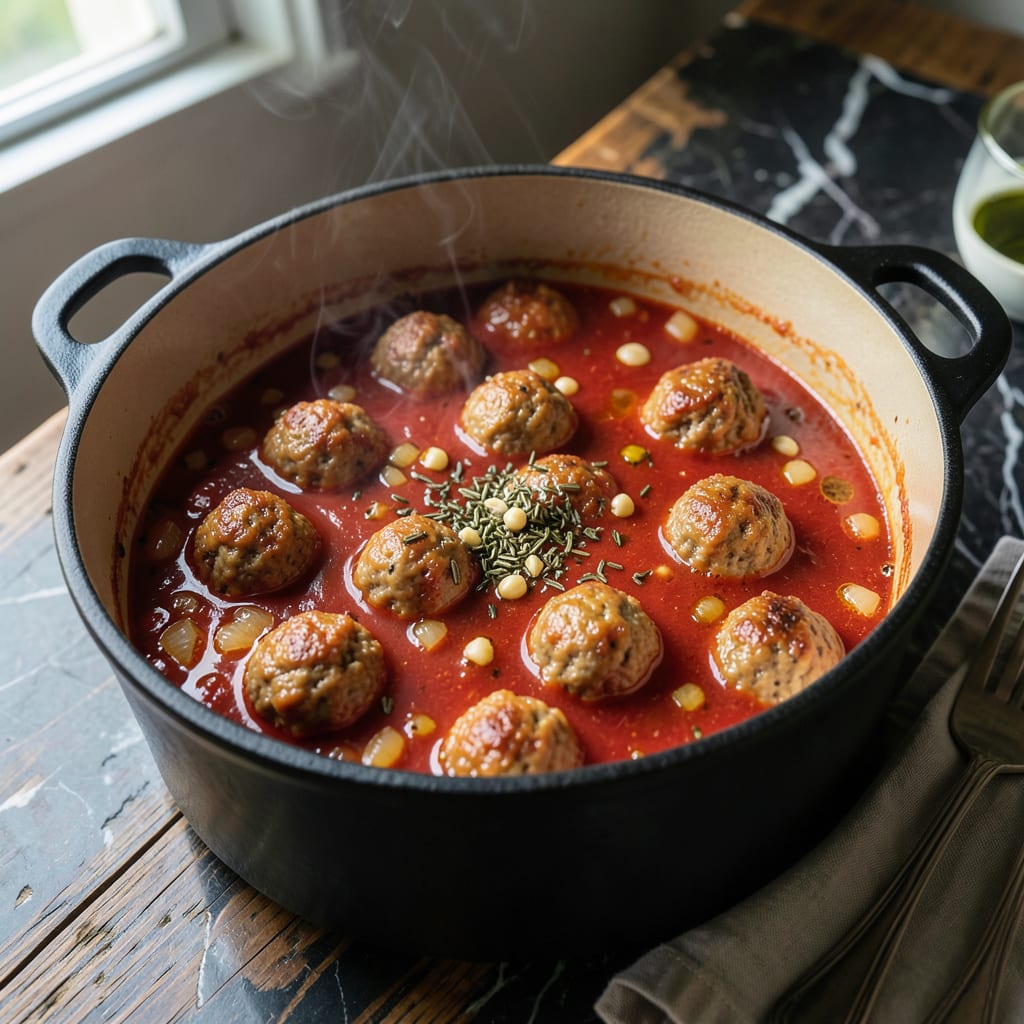 Basic Meatball Sauce Recipe: Slow Simmered Italian Flavor detailed visual guide