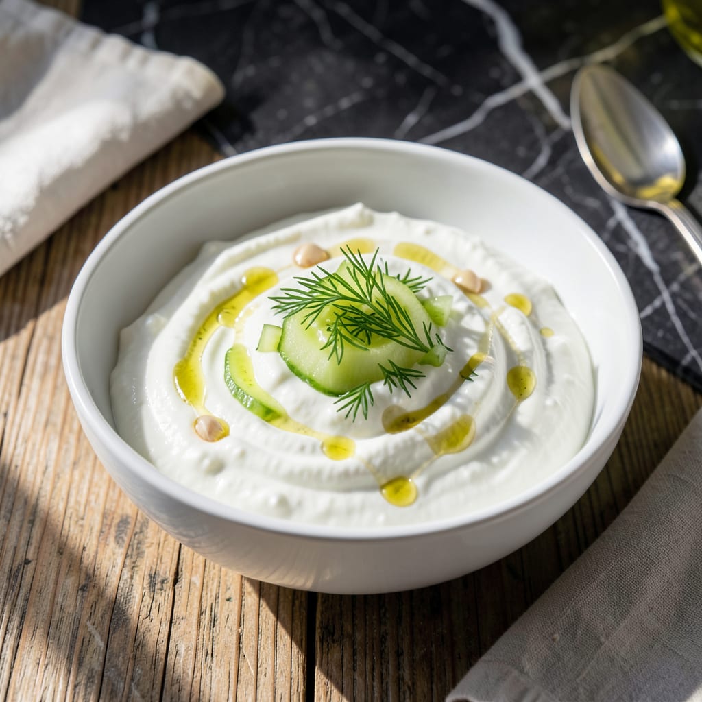 Visual representation of Basic Tzatziki Sauce Recipe: Cool Cucumber and Dill Refreshment