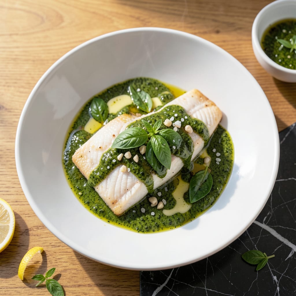 Visual representation of Basil Sauce Recipe For Fish: Fresh Herb Brightness For Seafood