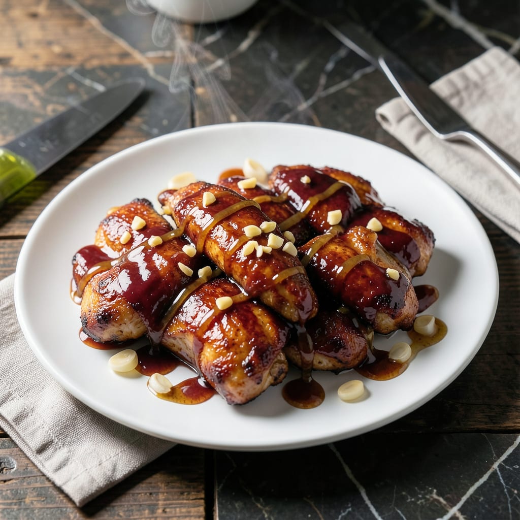 BBQ Chicken Honey Garlic Sauce Recipe: Sticky Sweet and Smoky Glazed Chicken detailed visual guide