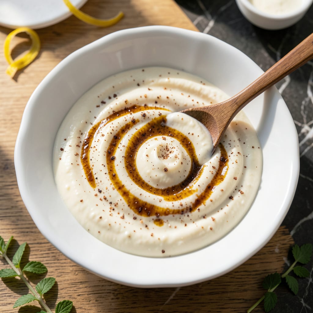 BBQ Cream Sauce Recipe: Alabama Style Tangy White Glaze illustration with key details