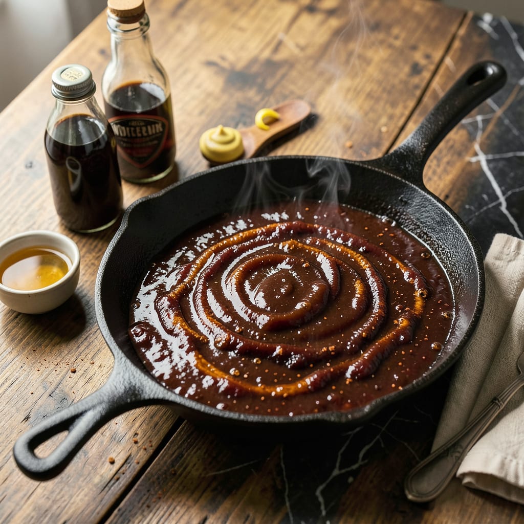 Visual representation of bbq mop sauce recipe