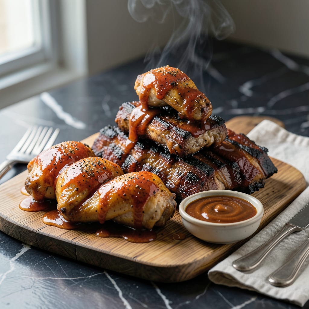 Visual representation of BBQ Sauce Recipe for Chicken and Ribs: Smoky Sweet Glaze With Bold Depth
