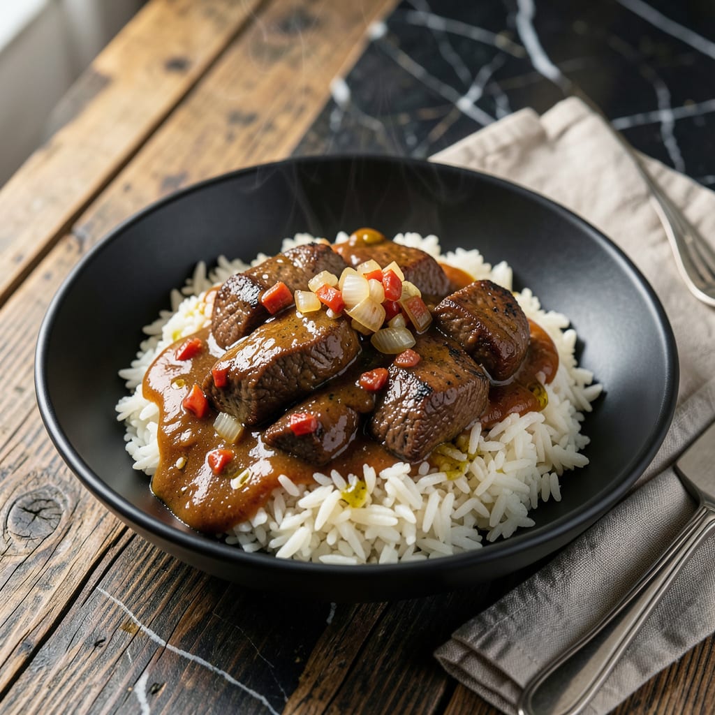 Visual representation of Beef and Rice Sauce Recipe: Savory Umami Boost for Hearty Meals