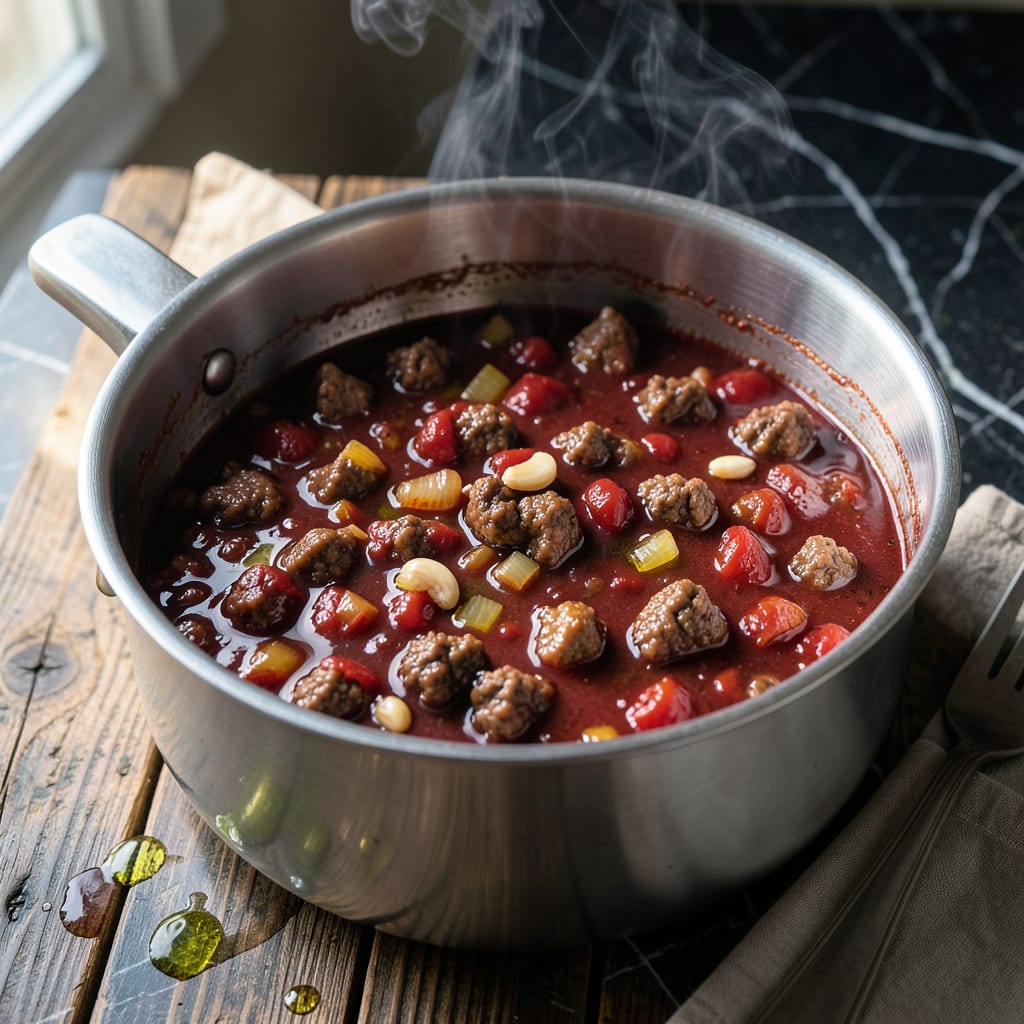 Beef Lasagna Sauce Recipe: Rich Tomato and Herb Foundation example with annotations